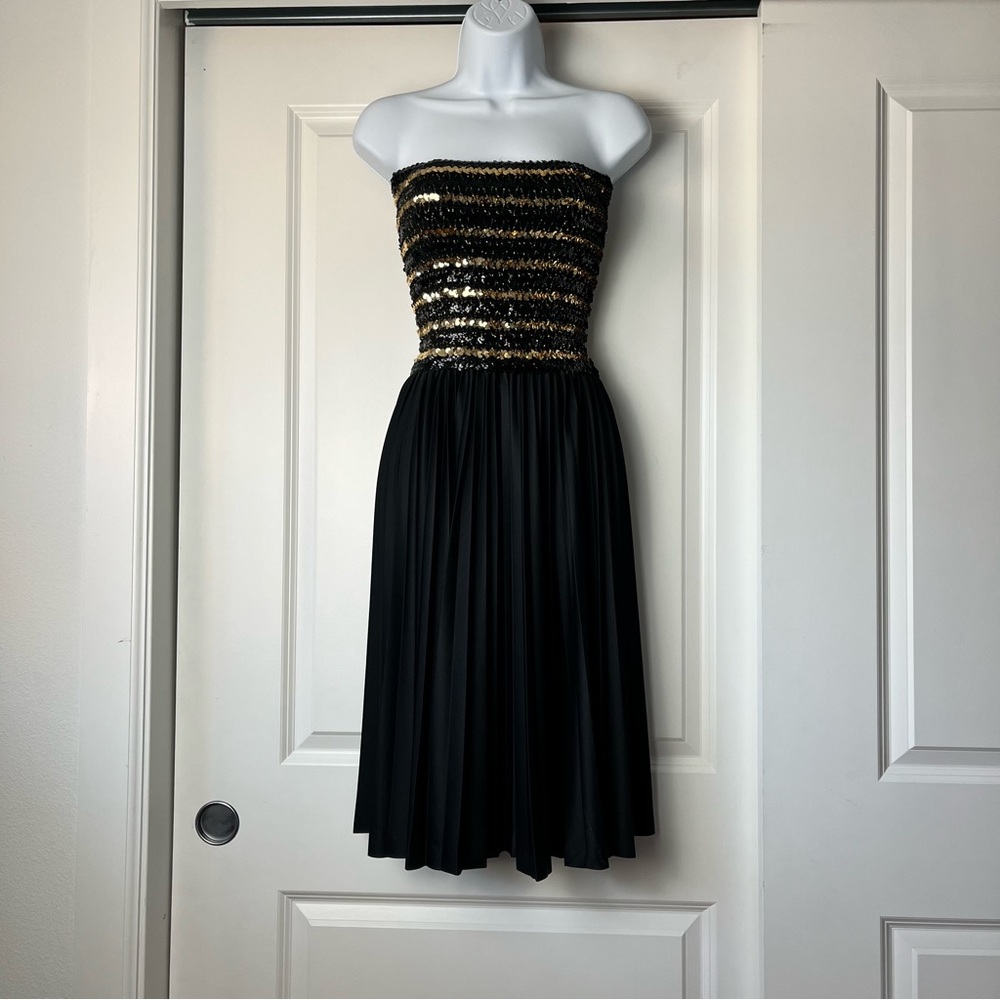 Vintage Vicky Vaughn Junior Sequined/Pleated Party Dress Sz 7